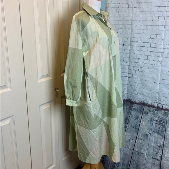 MARIMEKKO Aikansa Paaryna Finland Square Shirt Dress dusty green blocks Vintage - Picture 9 of 15